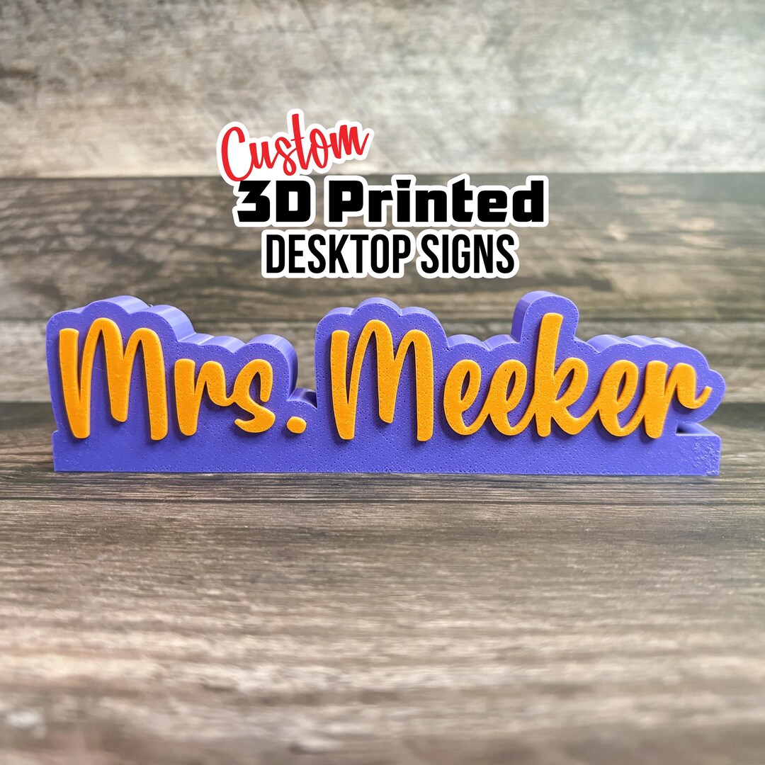 Custom 3D Printed Desktop Signs - Desk Signs - Desk Names - Desk ...