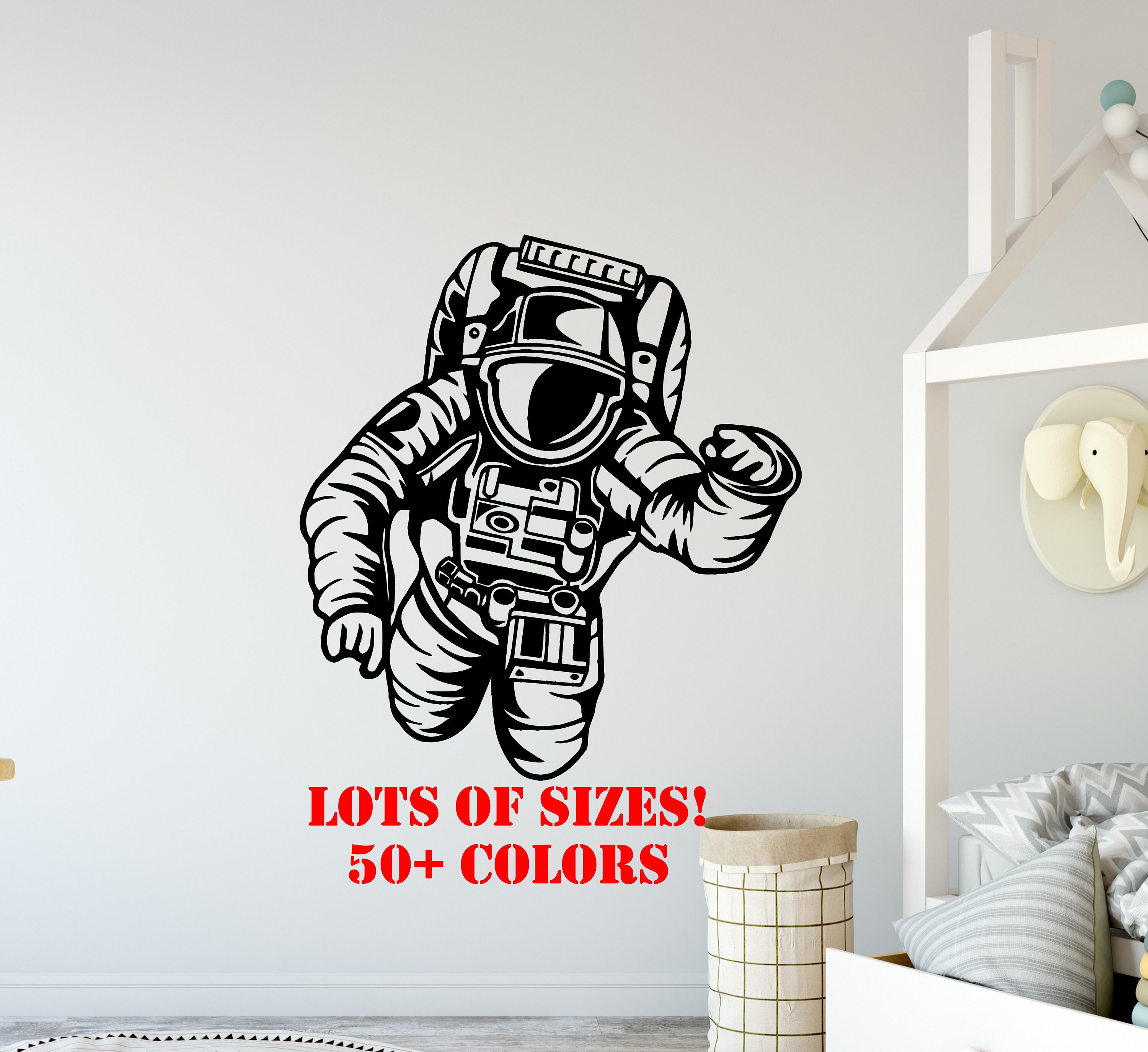 Spaceman Wall Decal Astronaut Wall Decor Astronaut Sticker Etsy