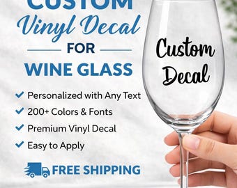 Benutzerdefinierte Wein Glas Vinyl Aufkleber | Aufkleber für Weinglas | Aufkleber für Weingläser | Junggesellinnenabschied Abziehbilder | Party Aufkleber