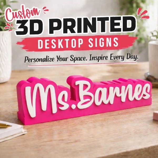 Targhe da scrivania personalizzate stampate in 3D - Targhe da scrivania - Nomi per scrivania - Targhetta per scrivania - Regalo per insegnanti - Targhetta personalizzata - Targhetta per insegnanti