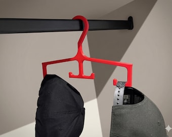 Support pour chapeaux imprimé en 3D pour tringle de penderie - Support pour casquettes multi-crochets peu encombrant pour casquettes de baseball, solution de rangement dans le placard
