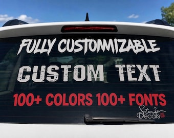 Custom Windshield Vinyl Decal Sticker | Personalized Text & Number Vinyl Sticker for Car, Truck and Window Stickers - Multiple Colors!