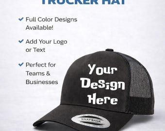 Custom Retro Trucker Mesh Hats - Custom Mesh Back Hats - Full Color Design *Not Embroidery