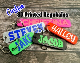 Custom 3D Printed Keychain - Custom Key Chain - Name  Keychain - Custom Key Ring - 3D Printed Name - Custom Name Keychain - Backpack Tag