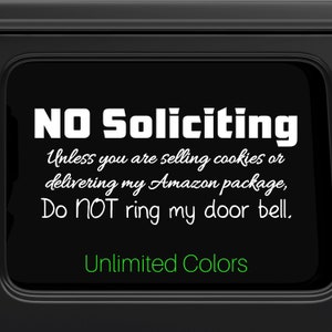 No Soliciting Sign, Front Door Sign, Front Door Decal, Window Sticker, Business Window Decals, Door Stickers, Privacy Window Decals