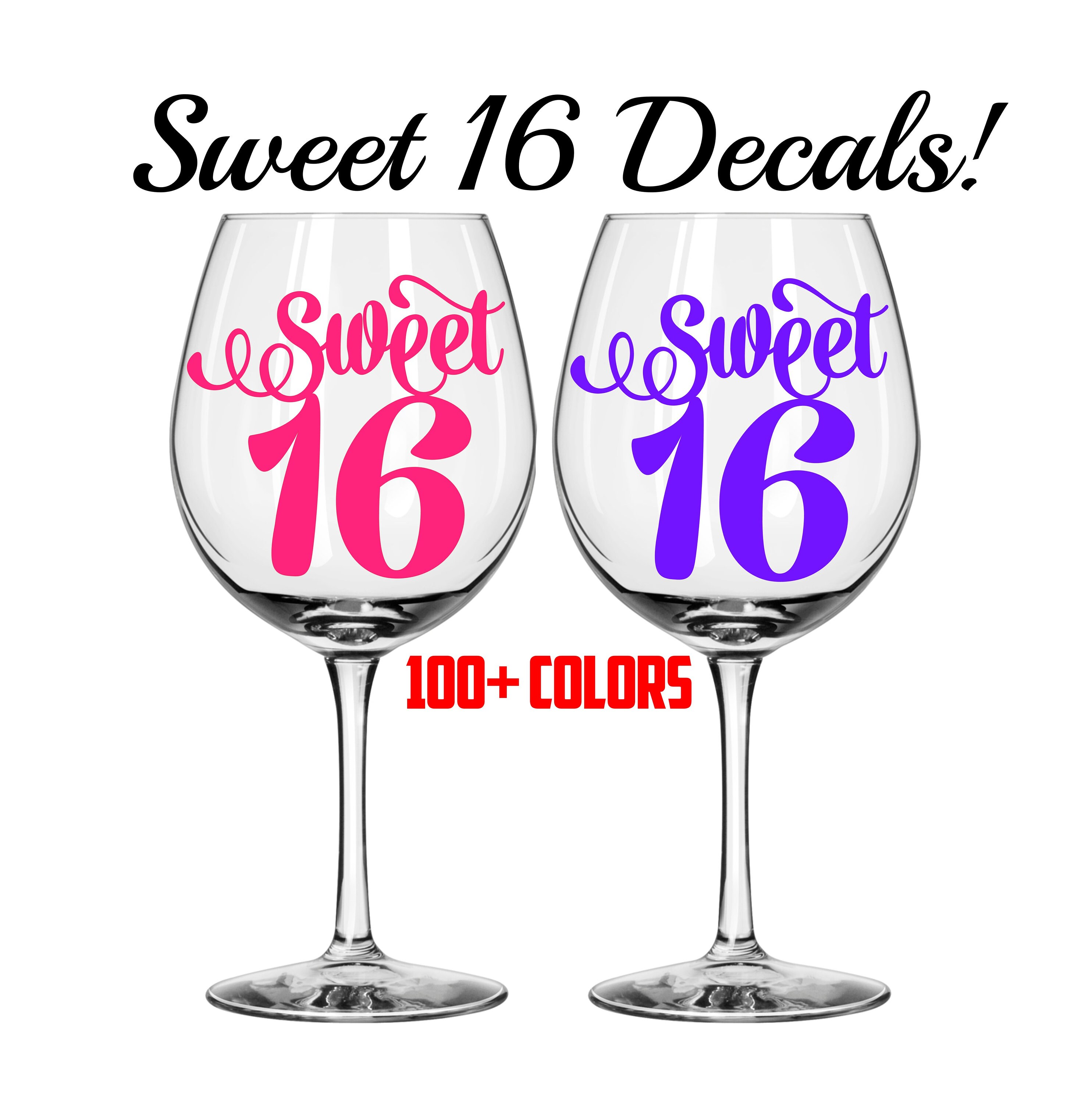 1 x Any Quote Vinyl Decal Sticker Glitter Wine Glass DIY Small 