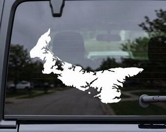 Vinilo adhesivo de la Isla del Príncipe Eduardo - Pegatina con la silueta de la provincia de PEI - Gráfico personalizado para ventana con mapa de Canadá