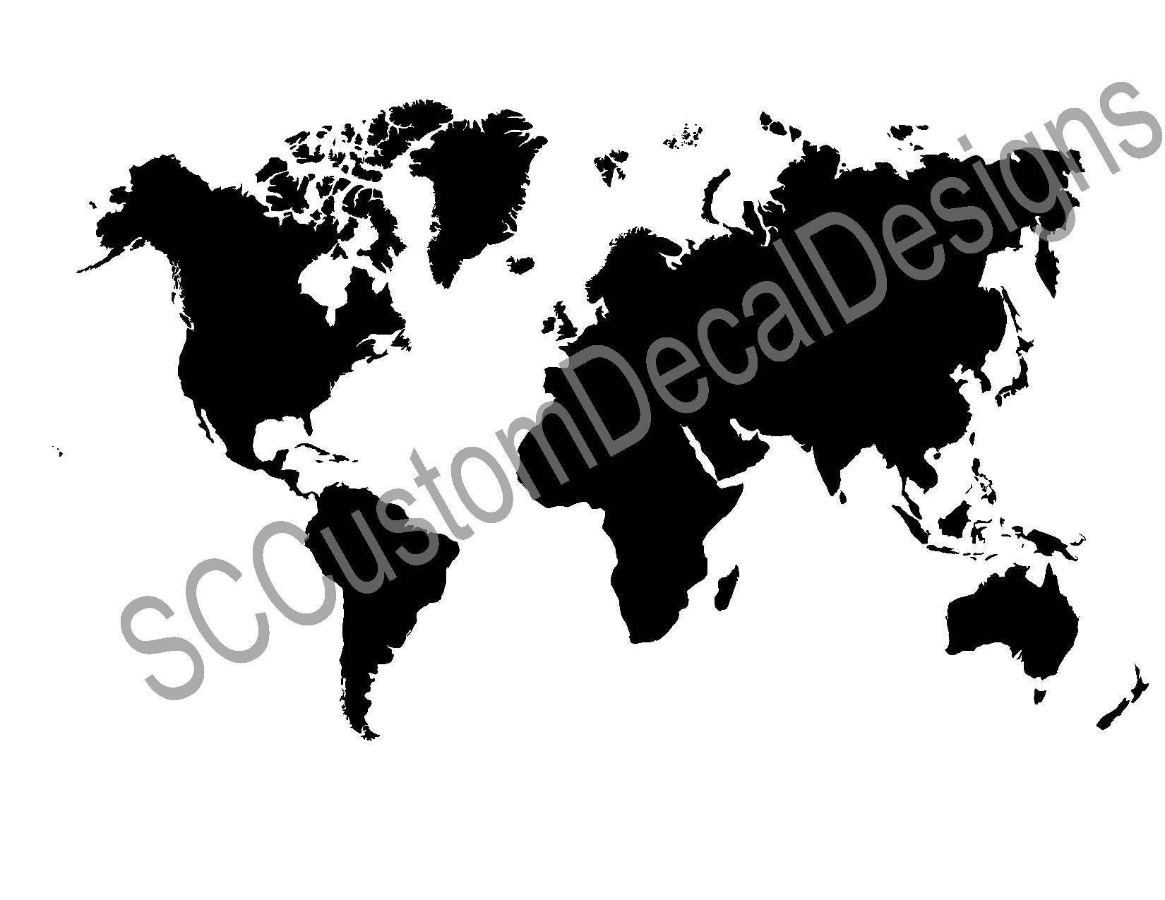 World Map Wall Decal Office Wall Decor Earth Decal Kids Room Etsy Canada