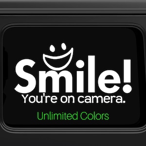 Smile You&#39;re on Camera Window Decal, Security Stickers, Camera Warning Sticker Front Door Decal Funny Window Decal Front Entry Warning Decal