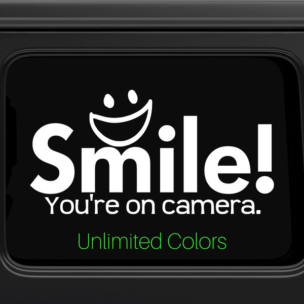 Smile You're on Camera Window Decal, Security Stickers, Camera Warning Sticker Front Door Decal Funny Window Decal Front Entry Warning Decal