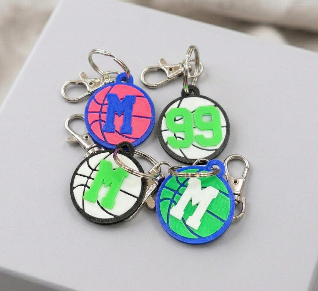 Custom 3D Printed Keychain - Basketball Keychain - Basketball Gifts ...