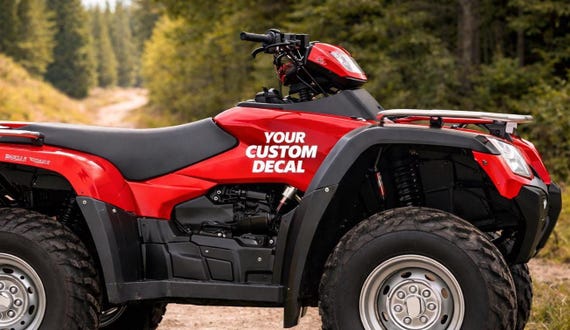Custom ATV Vinyl Decals - All Terrain Vehicle Decals - ATV Stickers - Atv Decals - Decals for ATV - Custom All Terrain Vehicle Stickers