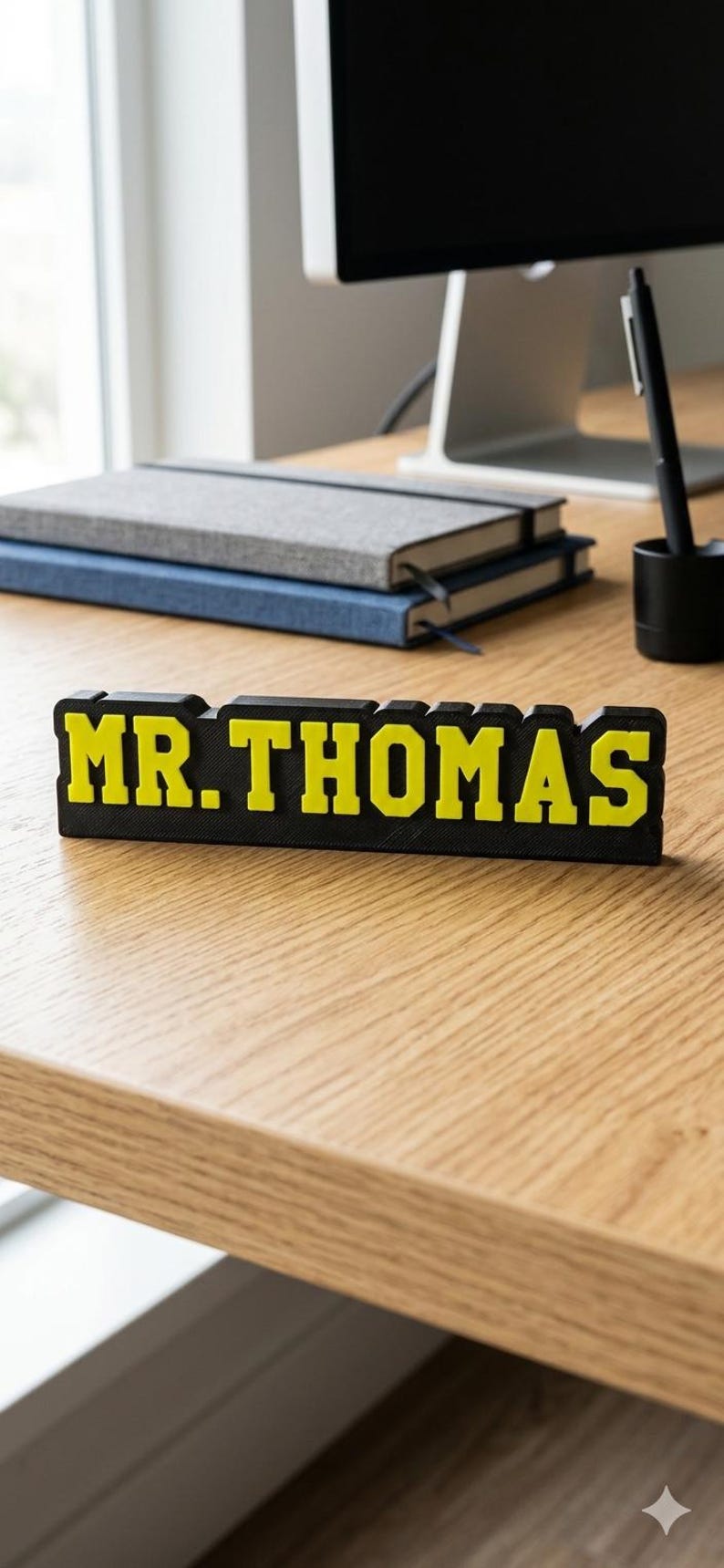 Computer Monitor Nameplate Sign Custom 3D Printed Desktop Signs - Desk Signs - Desk Names - Desk ...