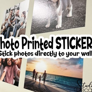 Full Color Printed Photo Stickers For Indoor Wall, Stick Photos Directly to Wall! Family Portrait Photos, Removable Printed Wall Decals