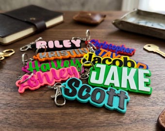 Custom 3D Printed Keychain - Custom Key Chain - Name  Keychain - Custom Key Ring - 3D Printed Name - Custom Name Keychain - Backpack Tag