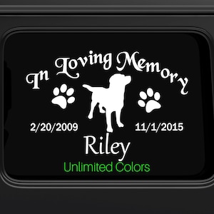 In Loving Memory of My Pet Car Decal, Memorial Decal for Family and Friends Pets Decal, My Dog Decal, My Cat Decal, In Memory Of Car Decal