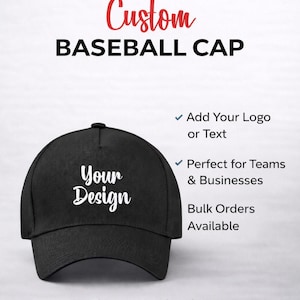 Custom Value Baseball Hat - Cheap Custom Cap - Custom Company Logo Hats - Cheap Hats - Custom Baseball Hats **Not Embroidery**