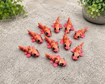 Set of 10 Articulated Mini Koi Fish – Tiny 3D Printed Flexi Koi, Cute Fidget Toys, Desk Pets, Sensory Collectibles, Party Favors