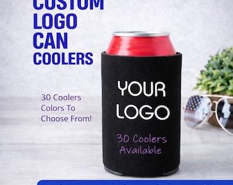 Enfriador de latas de espuma con logotipo personalizado / Soporte para latas de cerveza personalizado / Regalo para papá, esposo, abuelo / Recuerdo personalizado para bodas y fiestas