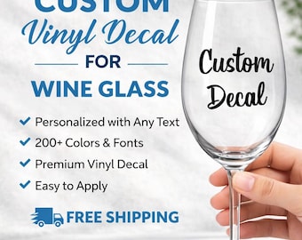 Custom Wine Glass Vinyl Decal | Decal for Wine Glass | Decal for Wine Tumbler | Bachelorette Party Decals | Party Decals
