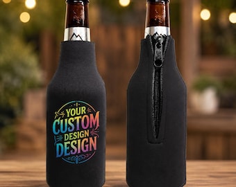 Custom Bottle Cooler | Glass Bottle Sleeve | Personalized Bottle Wrap | Gift for Dad & Husband