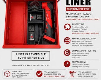 Organizer Liner für Milwaukee M18 FUEL Multi-Tool 2836-20 & M18 Cordless Multi-Tool 2626-20 | Packout Schublade Toolbox 48-22-8443/8442/8447