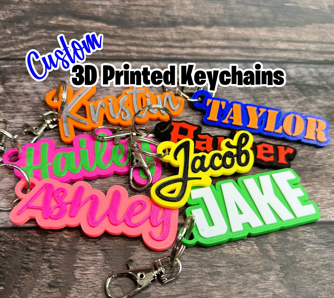 Custom 3D Printed Keychain Custom Key Chain Name Keychain Custom Key ...