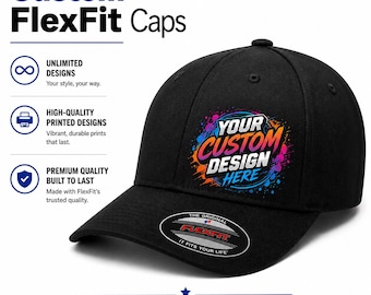 Aangepaste FlexFit-honkbalpet - aangepaste pet - aangepaste hoeden met bedrijfslogo - Flex Fit-hoeden - aangepaste honkbalpetten **niet geborduurd**