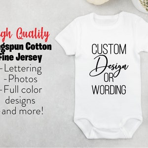 Custom Infant Bodysuit Custom Bodysuit Personalized Infant Clothing Gifts for New Baby Gifts for New Parents Baby Shower Gift image 1