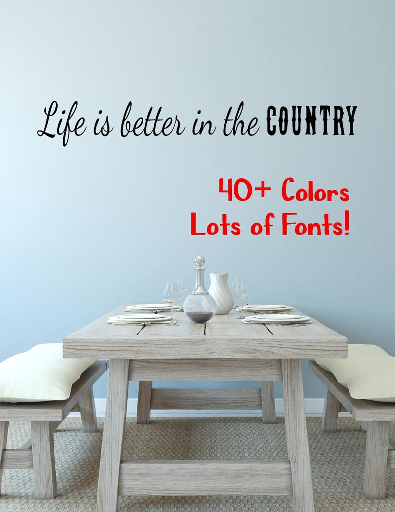 Life is Better in the Country Indoor Wall Decal Kitchen Decals Etsy Canada