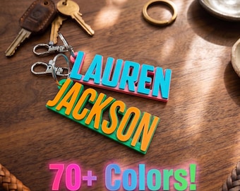 Porte-clés personnalisé imprimé en 3D - Porte-clés personnalisé - Porte-clés prénom - Porte-clés personnalisé - Nom imprimé en 3D - Porte-clés prénom personnalisé - LETTRAGE 2