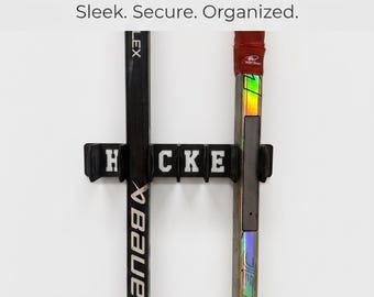 Soporte de pared para palos de hockey impreso en 3D - Soporte para palos de hockey - Modelo de letras