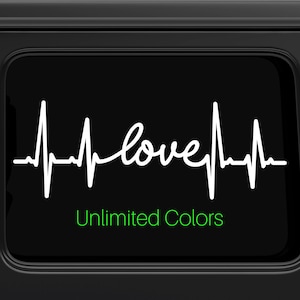 Love Heartbeat Car Decal Heart Beat Decal I Heart Stuff Sticker Bumper Sticker Gift for her Gift for Him Heartbeat Love Yeti Decal Tumbler