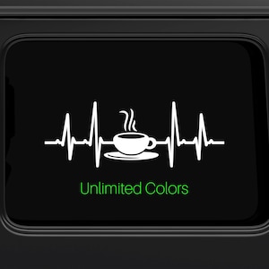 Coffee Heartbeat Car Decal Heart Beat Decal Heart Stuff Sticker Bumper Sticker Gift for her Gift for Him Heartbeat Love Yeti Decal Tumbler
