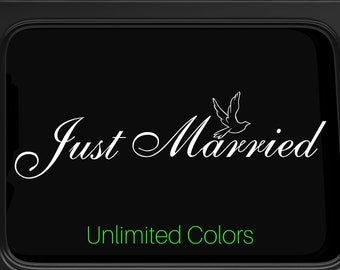 Just Married Car Window Decal Wedding Car Kit Just Married Decal Just Married Sign Wedding Car Decals Wedding Decorations Vehicle Decals