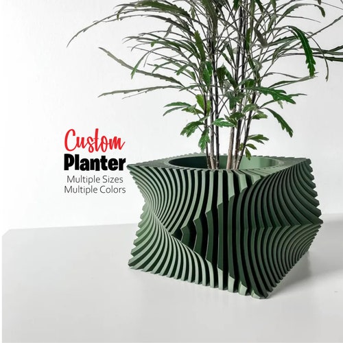 Custom Printed Indoor Planter Pot with Drainage - Flower Pot - Succulents - Cactus Pot - Flower Planter - 3D Printed Planter Pot Home Decor