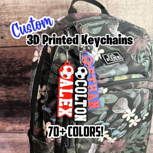 カスタム3Dプリントキーホルダー - サッカーキーホルダー - サッカーチームギフト - チームキーホルダー - スポーツギフト - カスタムキーホルダー - カスタムバッグタグ サッカー