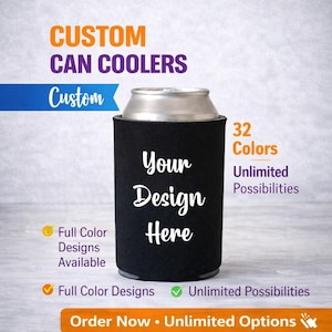 Custom Foam Can Cooler Sleeve | Personalized Beer Can Holder | Gift for Dad, Husband, Grandpa | Custom Wedding & Party Favor
