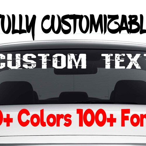 Custom Windshield Decal Personalized Letters Numbers Car Etsy
