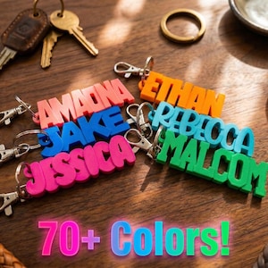 Custom 3D Printed Keychain - Custom Key Chain - Name  Keychain - Custom Key Ring - 3D Printed Name - Custom Name Keychain - LETTERING