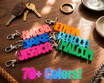 Custom 3D Printed Keychain - Custom Key Chain - Name  Keychain - Custom Key Ring - 3D Printed Name - Custom Name Keychain - LETTERING
