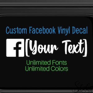 Custom Vinyl Decal For Facebook Handle Vinyl Decal For Facebook Username Social Media Decal Social Media Sticker Custom Window Decal