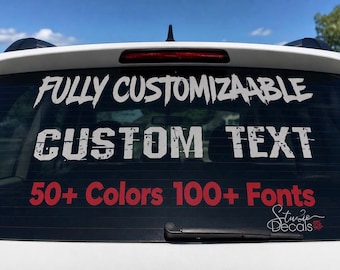 Benutzerdefinierte Windschutzscheibe Vinyl Aufkleber Aufkleber | Personalisierter Text & Zahlen Vinyl Aufkleber für Auto, LKW und Fenster Aufkleber - mehrere Farben!