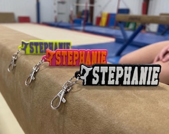 Porte-clés personnalisé imprimé en 3D - Porte-clés de gymnastique - Cadeaux pour équipe de gymnastique - Porte-clés de sport Porte-clés personnalisé GYMNASTIQUE