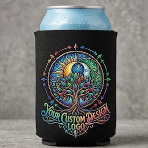 Custom Foam Can Cooler | Personalized Full Color Beer Hugger | Custom Logo Drink Insulator image 1