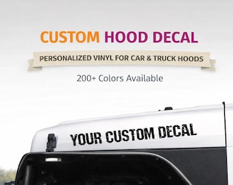 Custom Hood Vinyl Decal – Personalized Side Hood Vinyl Text for Car, Truck, or SUV