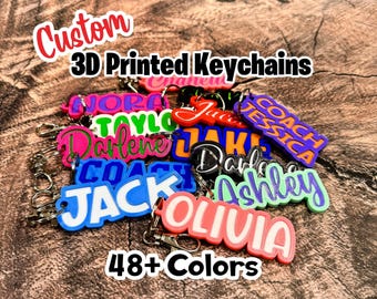 Custom 3D Printed Keychain - Custom Key Chain - Name  Keychain - Custom Key Ring - 3D Printed Name - Custom Name Keychain Backpack ENGRAVED