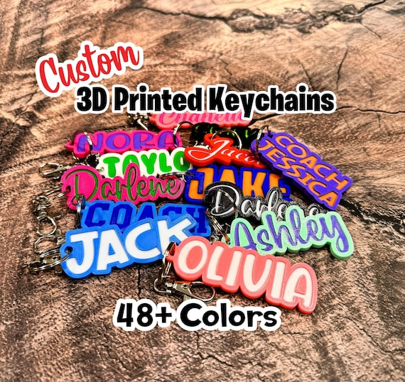Custom 3D Printed Keychain - Custom Key Chain - Name  Keychain - Custom Key Ring - 3D Printed Name - Custom Name Keychain Backpack ENGRAVED