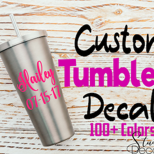 Custom Tumbler Vinyl Decals | Decals for Tumblers | Custom Vinyl Decals | Tumbler Stickers | Custom Name Decal | Decal for Water Bottle