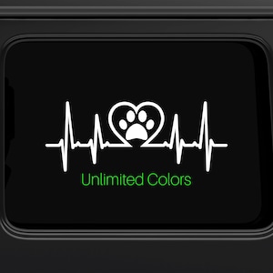 Dog Paw Heartbeat Car Decal Heart Beat Decal Heart Stuff Sticker Bumper Sticker Gift for her Gift for Him Heartbeat Love Yeti Decal Tumbler
